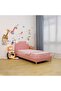 Kitty 90x200 Upholstered Kids Bed - Light Pink Fabric, Engineered Wood, 2-Year Warranty