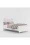 Kitty 120x200 Kids Bed with Upholstered Headboard - White & Pink, Engineered Wood, 2-Year Warranty - 4