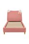 Kitty 90x200 Upholstered Kids Bed - Light Pink Fabric, Engineered Wood, 2-Year Warranty - 2