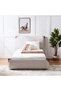 Adamantin 120x200 Single Bed for Kids - Beige Wood & Fabric - 2-Year Warranty - Stylish & Durable - 3
