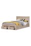Bolivar 120x200 Vintage Oak Single Bed for Kids with 2 Front Drawers - 2-Year Warranty - 4