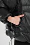 Women's Faux Leather Goose down Filled Hooded Design Coat - 8