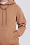 Women's Relax Fit Comfortable Cut Cotton Hooded Kangaroo Pocket Tile Sweatshirt - 3