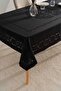 Jumbo Jacquard Black Liquid Repellent Stain Resistant Tablecloth 160x220 cm - 5