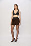 Ss6123 Mini Skirt with Elastic Waist and Rope Tie Detail