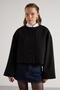 Women's Black Scarf Detailed Short Cashmere Coat 30046 - 4