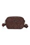 Women's Quilted Fabric Long Strap Hand and Shoulder Bag – Burgundy - 5