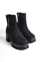 Lisse Zippered Orthopedic Sole Thick Heeled Suede Women's Boots Sst - Black - 5