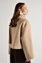 Women's Stone Weft Detailed Short Cashmere Coat 30046 - 4