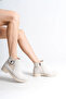 Luna zippered elastic orthopedic sole heeled suede women's boot skt - cream - 4