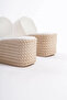 Marla orthopedic sole filled heel straw appearance knitted women's slippers tkt - white - 5