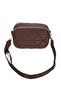 Women's Quilted Fabric Long Strap Hand and Shoulder Bag – Burgundy - 4