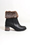 Julia zippered orthopedic sole feather heeled women's boot cst - black - 6