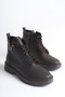 Women's Leather Zippered and Lace-Up Orthopedic Boots