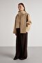 Women's Stone Weft Detailed Short Cashmere Coat 30046 - 5