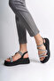 Riley Thin Buckle Stone Stripe Orthopedic Sole Women's Sandals Cst - Black - 2