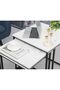 Mayville Set of 3 Nesting Tables – White & Black Space-Saving Modern Side Tables - 6