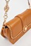 Women's Medium Size Molded Chain and Logo Detailed Stylish Shoulder Bag 930389 Tan - 4