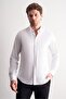 White Buttoned Collar Knitted Long Sleeve Product Slim Fit Stretchy Shirt 1004255270 - 3