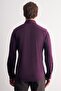 Purple Buttoned Collar Knitted Long Sleeve Product Slim Fit Stretchy Shirt 1004255270 - 5