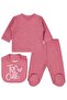 Kalp Patterned 3-Piece Bodysuit Sets - Pink
