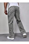 Men's Gray Acid Washed Baggy Jean Oversize Wide Leg Relaxed Fit Casual Jeans - 5