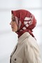 Premium Series Archway Pattern 100% Twill Silk Scarf Patterned Silk Scarf Silk - Burgundy - 3