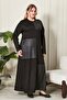 Women's Plus Size Leather Detailed Crystal Combed Cotton Dress - 6