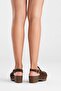 Aliva women's genuine leather clog sandals - coffee suede - 4