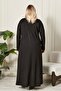 Women's Plus Size Leather Detailed Crystal Combed Cotton Dress - 8