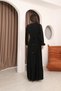 Black Multi Pleated Lace Detailed Comfortable Dress - 8