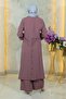 Buttoned Hijab Suit Lilac Msw10358-6 - 4
