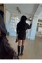 Drape Detail High Waist Thick Buckle Fabric Skirt Loose Fit Cuff Sleeve Shirt Blouse Two-Piece Set - 4