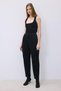 Comfortable Fit Black Knitwear Trousers with Faux Leather Detail - 5