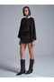 10818 Crew Neck Wide Sleeve Knitwear Sweater-Dark Brown - 5