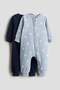 2-pack fleece zip-up sleepsuits