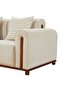 Kumo Sectional Corner Sofa - Beige/Cherry Fabric, Solid Wood, 2-Year Warranty, 427x263x73cm - 5