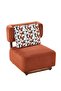 Kumo 1 Seater Fabric Sofa - Rust Color, Durable Solid Wood Frame, 2-Year Warranty, 78x86x82cm - 3