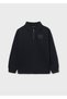 Black Boy's Collared Zippered Sweatshirt 7408