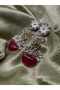 Flower Detailed Pendant Vintage Earrings - 4