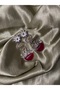 Flower Detailed Pendant Vintage Earrings - 2