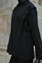 Women's Stone Detail Elastic Waist Suit Black - 8