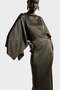 Satin cape dress