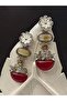 Flower Detailed Pendant Vintage Earrings - 3