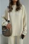 Women's Crew Neck Sweater Pants Knitwear Set - 5