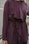 Women's Front Gathered Two-Piece Suit Plum - 7