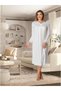 Women's Ecru Special Design Lace Detailed Stylish Maternity Nightgown - 2