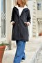 Black Hooded Button Pocketed Cashmere Woven Coat 99 55 - 5