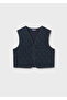 Girl's Navy Blue Quilted Denim Vest 7319 - 2