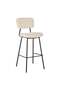 Brad Bar Stool - Stylish Beige/Black Fabric & Metal Seating, 45x51x107cm, 2-Year Warranty - 2